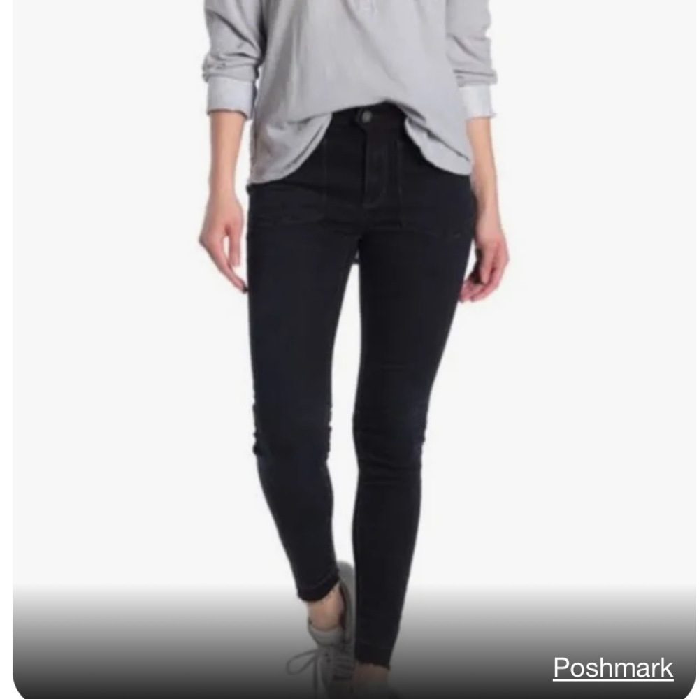 Free People We The Free Ivy Mid Rise Raw Hem Skinny Jeans
